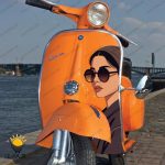برچسب موتور سیکلت طرح Girl کد bm002