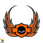 برچسب موتور سیکلت طرح orange
