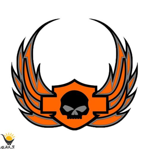 برچسب موتور سیکلت طرح orange