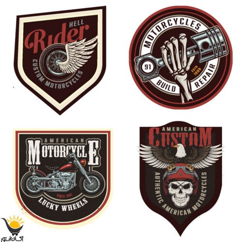 برچسب موتور سیکلت طرح Motorcycles بسته 4 عددی