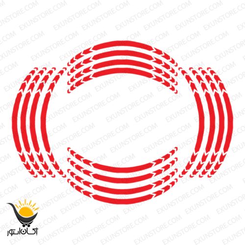برچسب دور رینگ موتورسیکلت طرح فلش بسته 16 عددی - Image 2