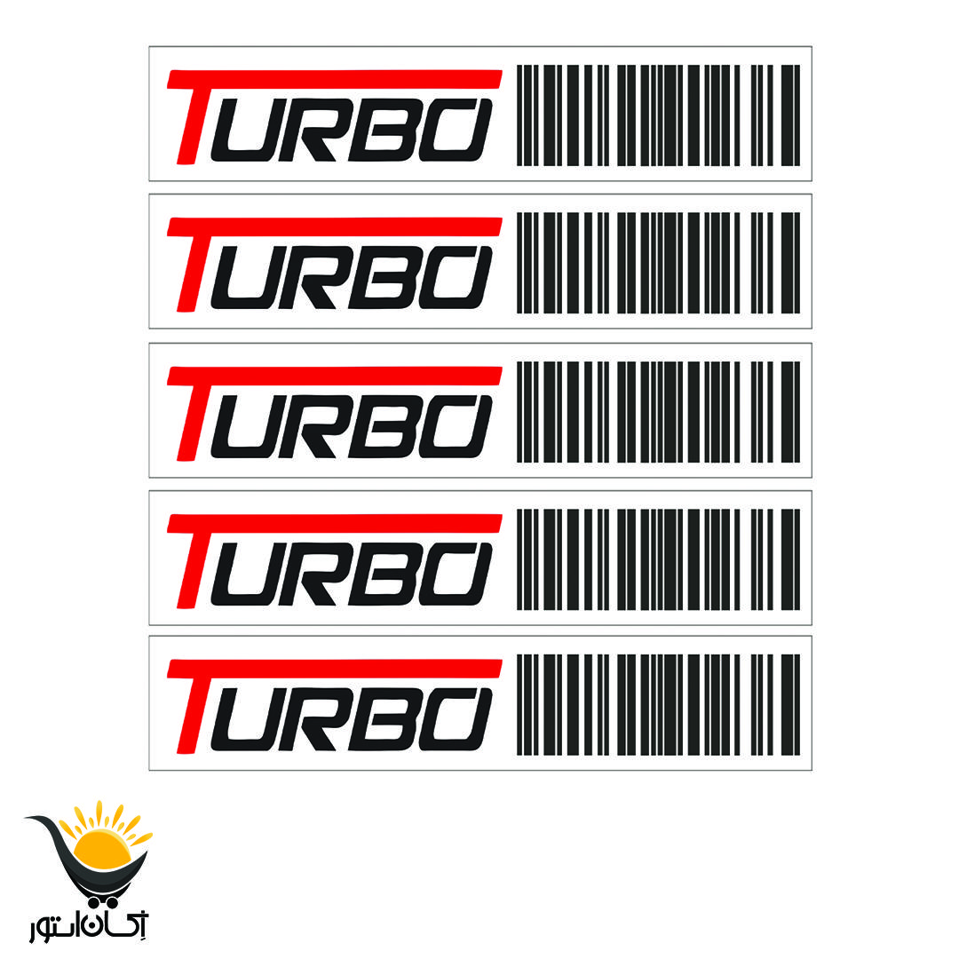 برچسب بدنه خودرو طرح لچکی مدل TURBO