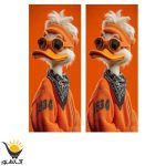 برچسب ستون خودرو طرح نارنجی - Image 2