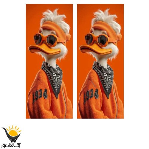 برچسب ستون خودرو طرح نارنجی - Image 2