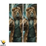 برچسب بدنه خودرو طرح شیر خوشتیپ مناسب ستون - Image 2