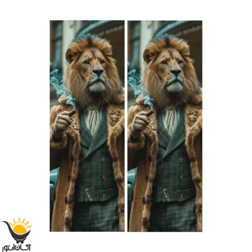 برچسب بدنه خودرو طرح شیر خوشتیپ مناسب ستون - Image 2