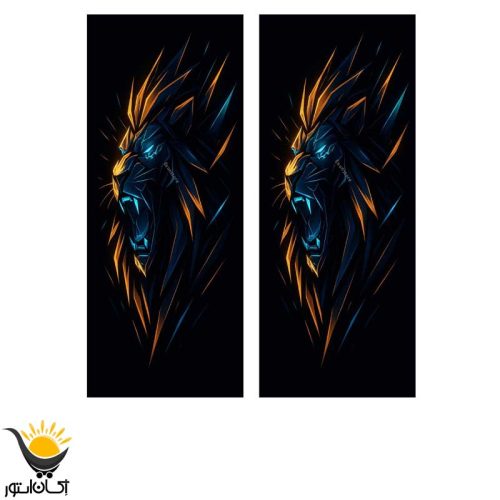 برچسب ستون خودرو طرح شیر - Image 2