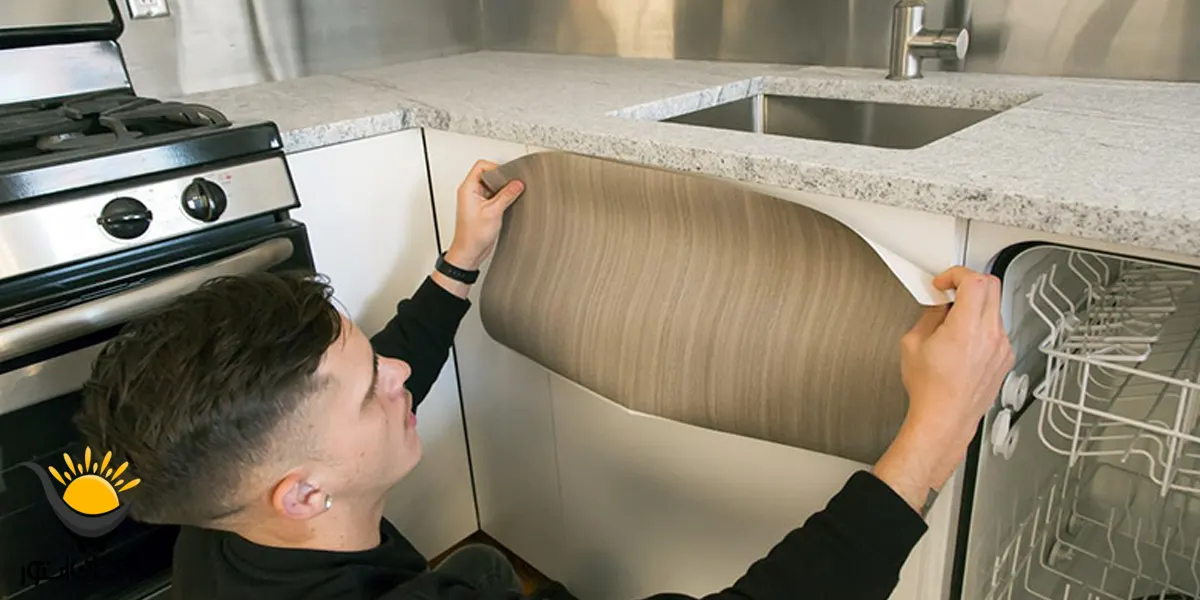 نصب برچسب بدنه کابینت