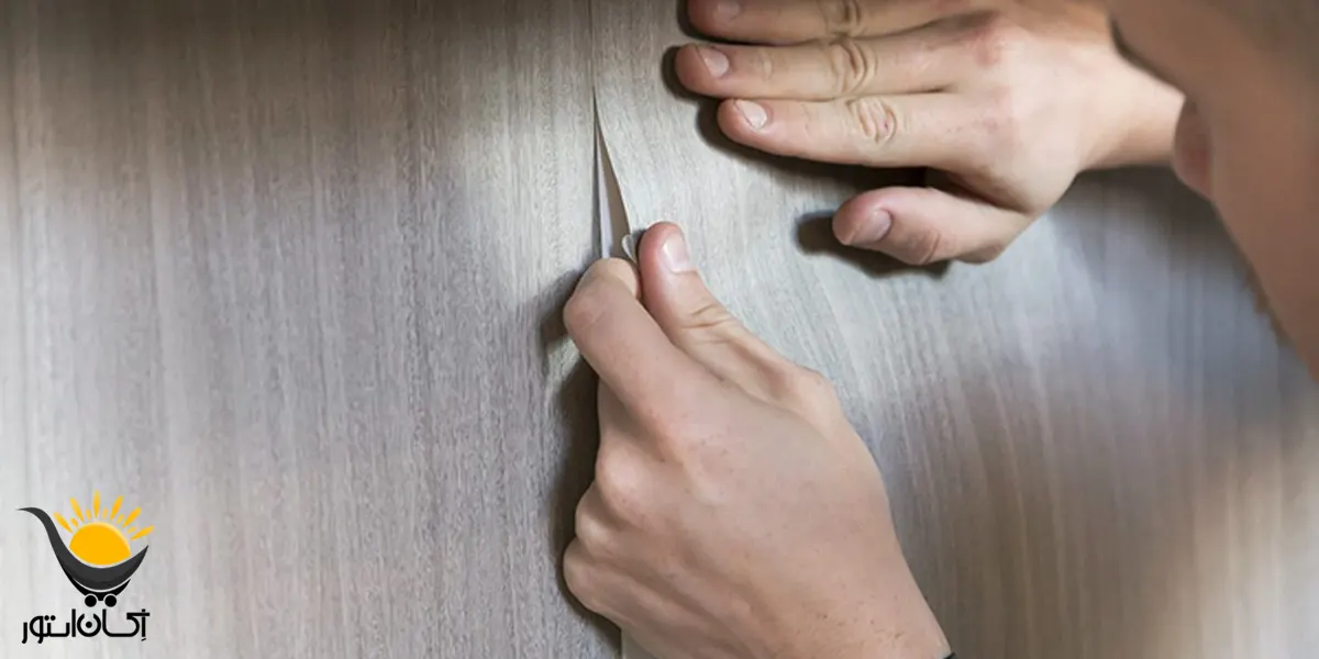 نصب برچسب بدنه کابینت